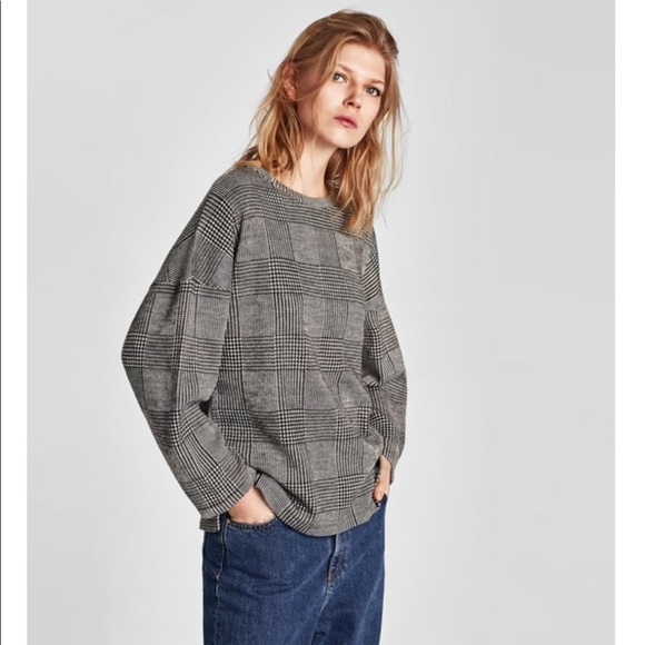 Zara Sweaters - ZARA Check print sweater